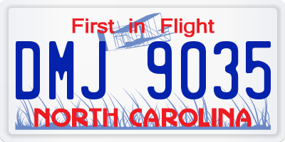 NC license plate DMJ9035