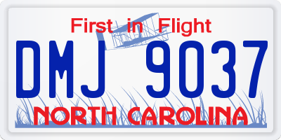 NC license plate DMJ9037