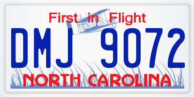 NC license plate DMJ9072