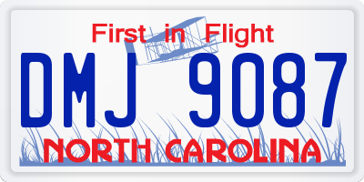 NC license plate DMJ9087