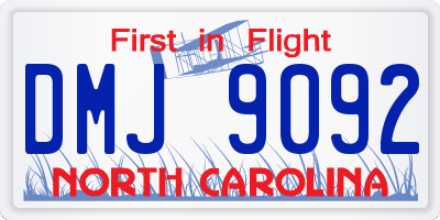 NC license plate DMJ9092