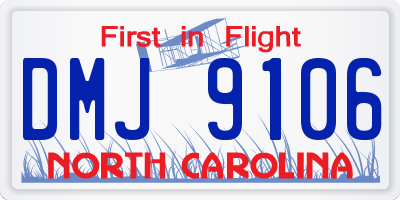 NC license plate DMJ9106