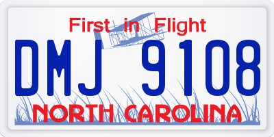NC license plate DMJ9108