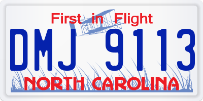 NC license plate DMJ9113