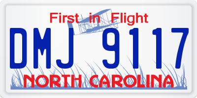 NC license plate DMJ9117