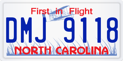 NC license plate DMJ9118