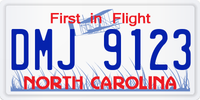 NC license plate DMJ9123