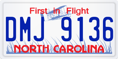 NC license plate DMJ9136