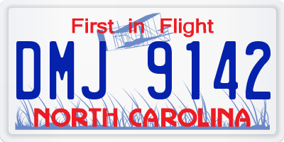 NC license plate DMJ9142