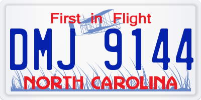 NC license plate DMJ9144
