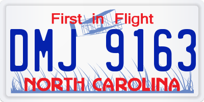 NC license plate DMJ9163