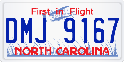 NC license plate DMJ9167