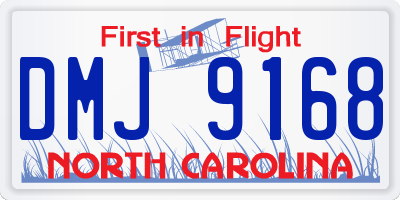 NC license plate DMJ9168