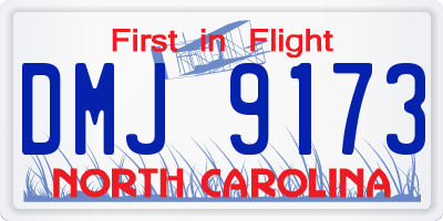 NC license plate DMJ9173