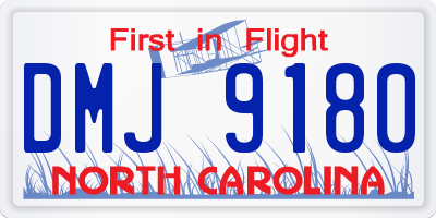 NC license plate DMJ9180
