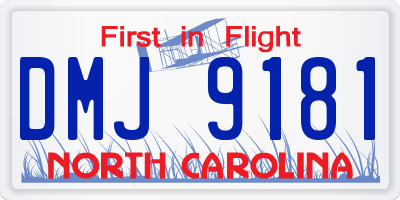 NC license plate DMJ9181