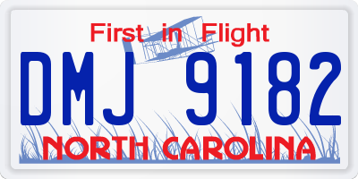 NC license plate DMJ9182