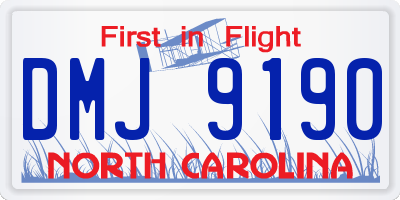 NC license plate DMJ9190