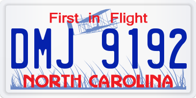 NC license plate DMJ9192