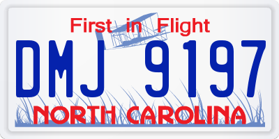 NC license plate DMJ9197