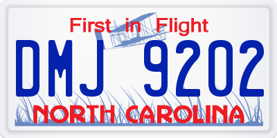 NC license plate DMJ9202