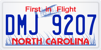 NC license plate DMJ9207
