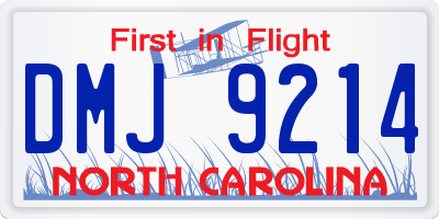 NC license plate DMJ9214
