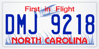 NC license plate DMJ9218