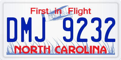NC license plate DMJ9232
