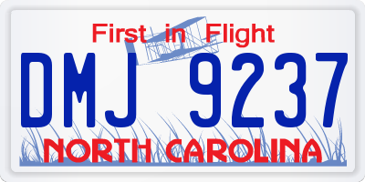 NC license plate DMJ9237
