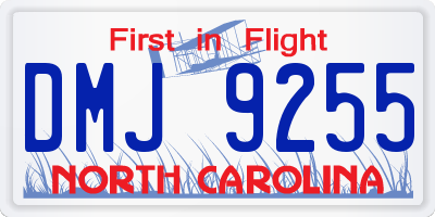 NC license plate DMJ9255