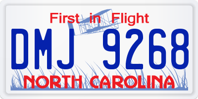 NC license plate DMJ9268