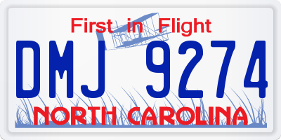 NC license plate DMJ9274