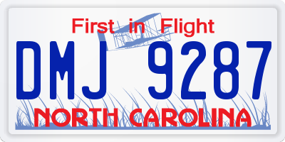 NC license plate DMJ9287