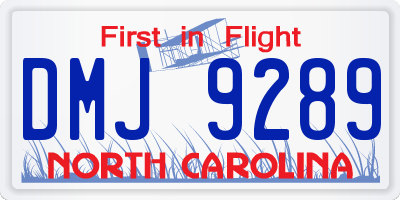NC license plate DMJ9289