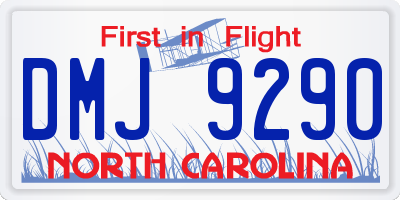 NC license plate DMJ9290