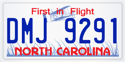 NC license plate DMJ9291