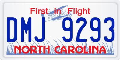 NC license plate DMJ9293