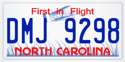 NC license plate DMJ9298