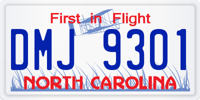 NC license plate DMJ9301