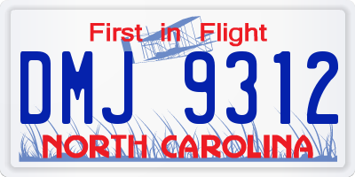 NC license plate DMJ9312