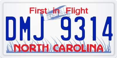 NC license plate DMJ9314