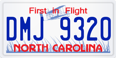 NC license plate DMJ9320