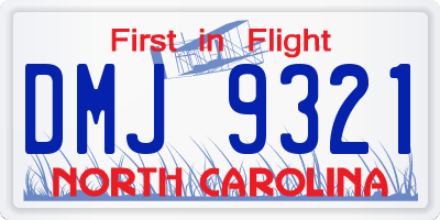 NC license plate DMJ9321