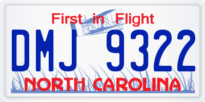 NC license plate DMJ9322