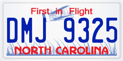 NC license plate DMJ9325