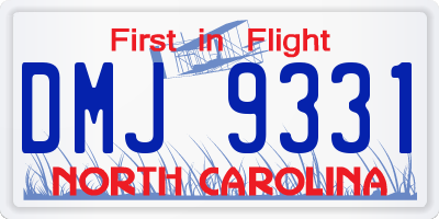 NC license plate DMJ9331
