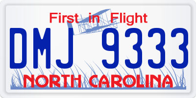 NC license plate DMJ9333