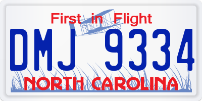 NC license plate DMJ9334