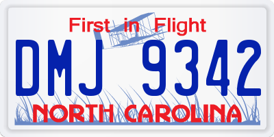 NC license plate DMJ9342